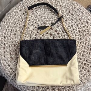 Rare Vince Camuto Genuine Leather and Calf Hair Envelope Shoulder Bag